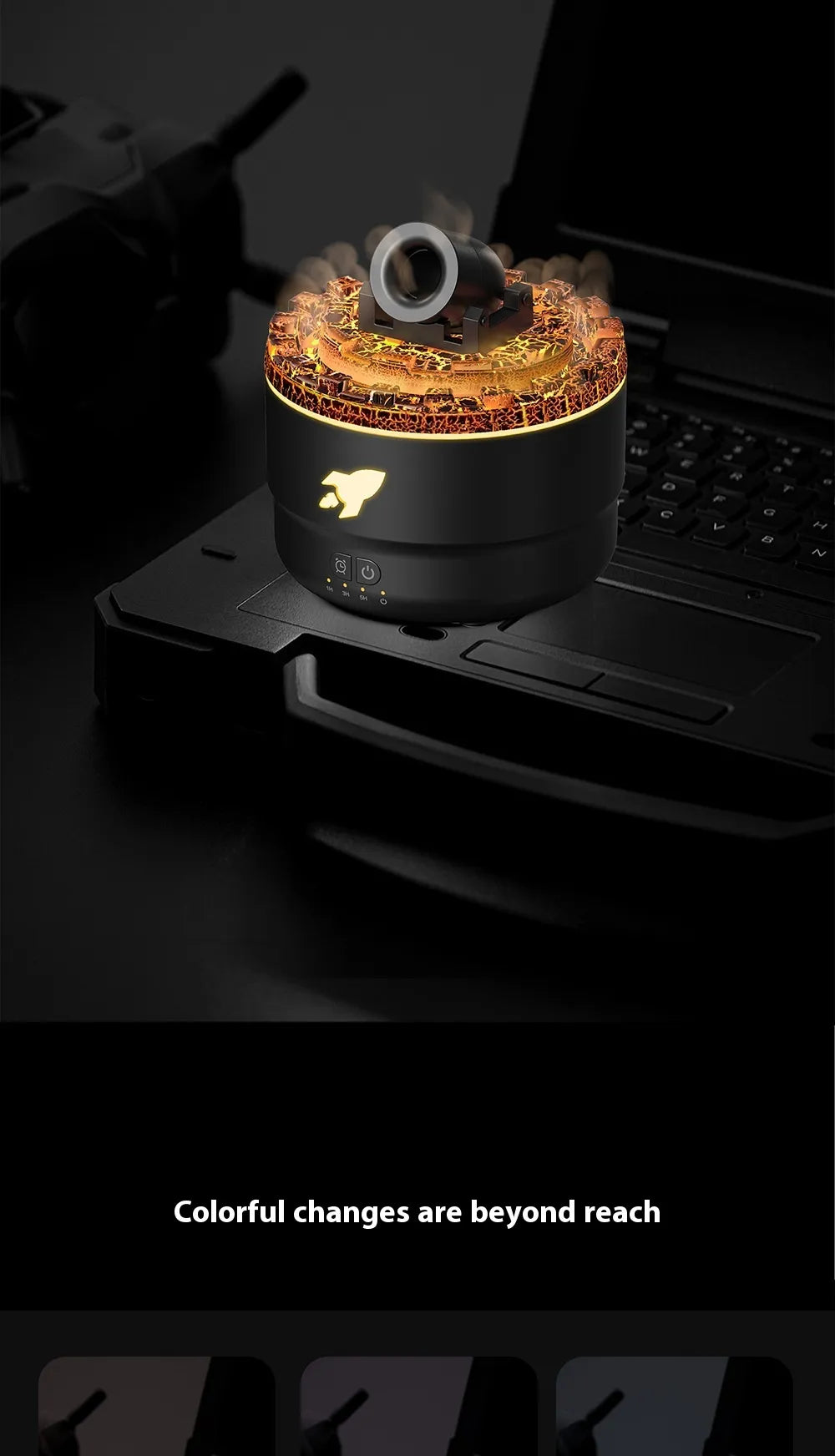 Portable Volcanic Crack Light Cannon Air Humidifier