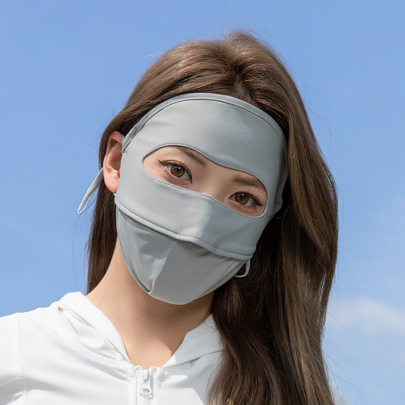 Full Face Ice Silk Sun Protection Mask for Women