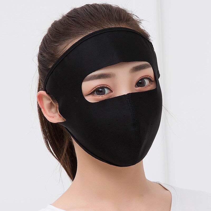 Summer Ice Silk Breathable Full Face Sunscreen Mask