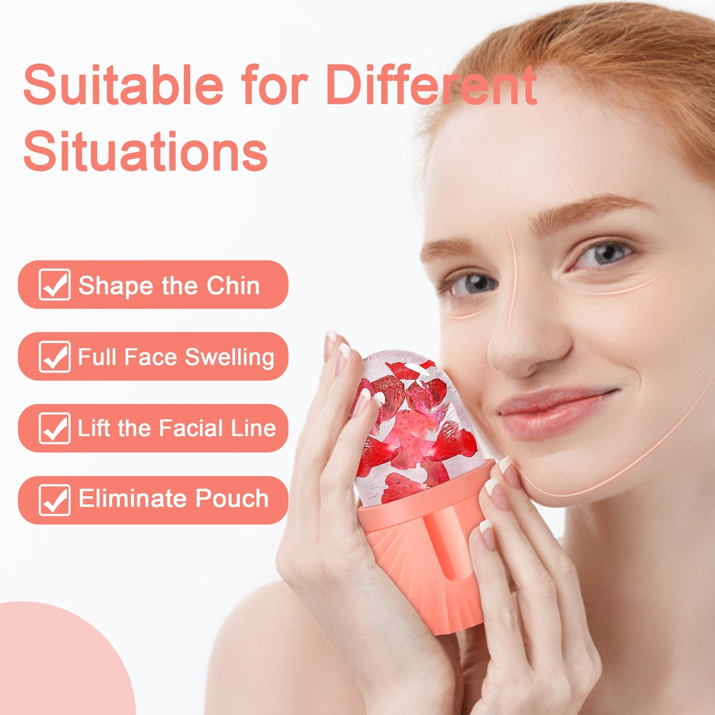 Portable Face Ice Massager with Diamond Design