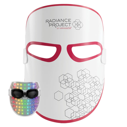 Mirabella 7 Color LED Light Therapy for Face w/Near Infrared Light - Wireless Rechargeable Multicolor & Red Light Therapy Mask for Acne Wrinkles & Skincare (1 Mask)