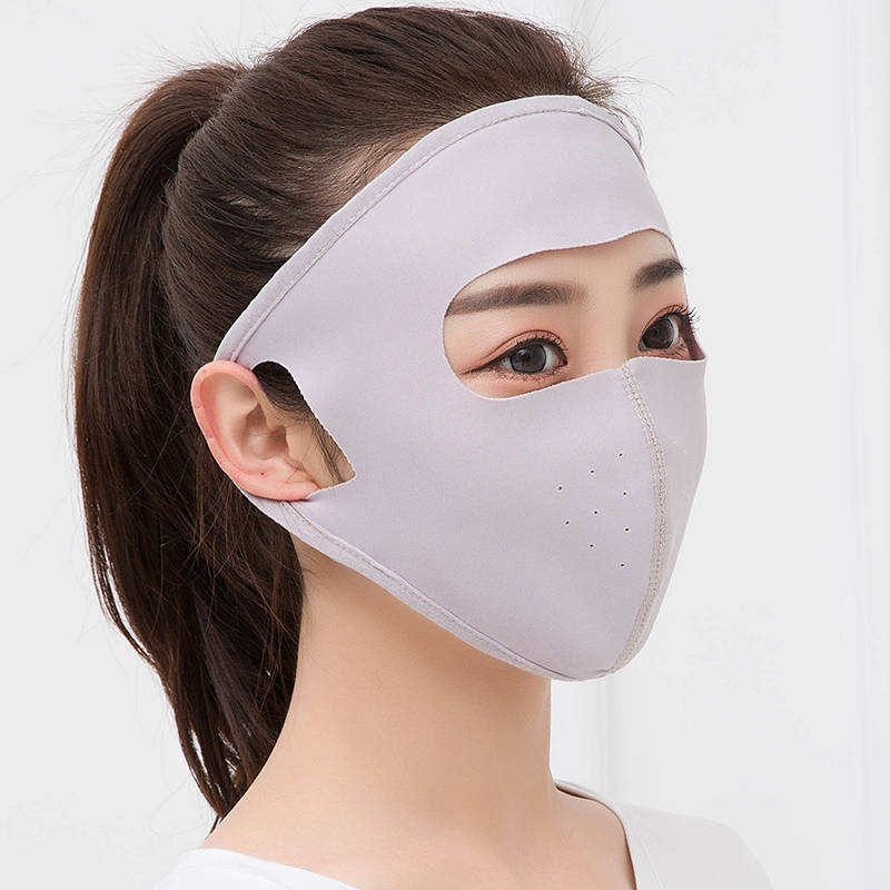 Summer Ice Silk Breathable Full Face Sunscreen Mask