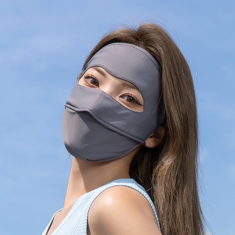 Full Face Ice Silk Sun Protection Mask for Women