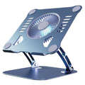 YOVDA Laptop Cooler Cooling Pad Stand - Slim Ergonimic Laptop Stand for Desk 3 Speed Cooling Fan Adjustable Height Laptop Cooling Stand for MacBook 11-15.6 Inch Blue & Gray