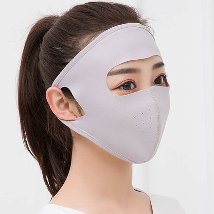 Summer Ice Silk Breathable Full Face Sunscreen Mask